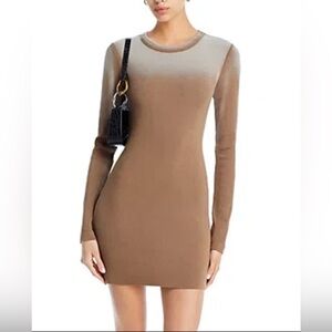 Cotton Citizen Verona Crewneck Mini Dress in the color "Camel Cast